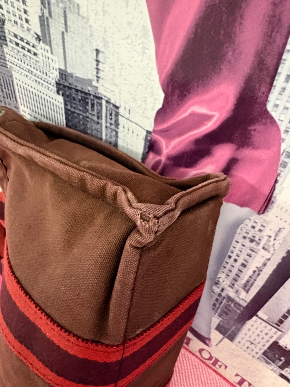 Hermes small Tote Bag with Red Stripe Handles - Picture 8 of 10